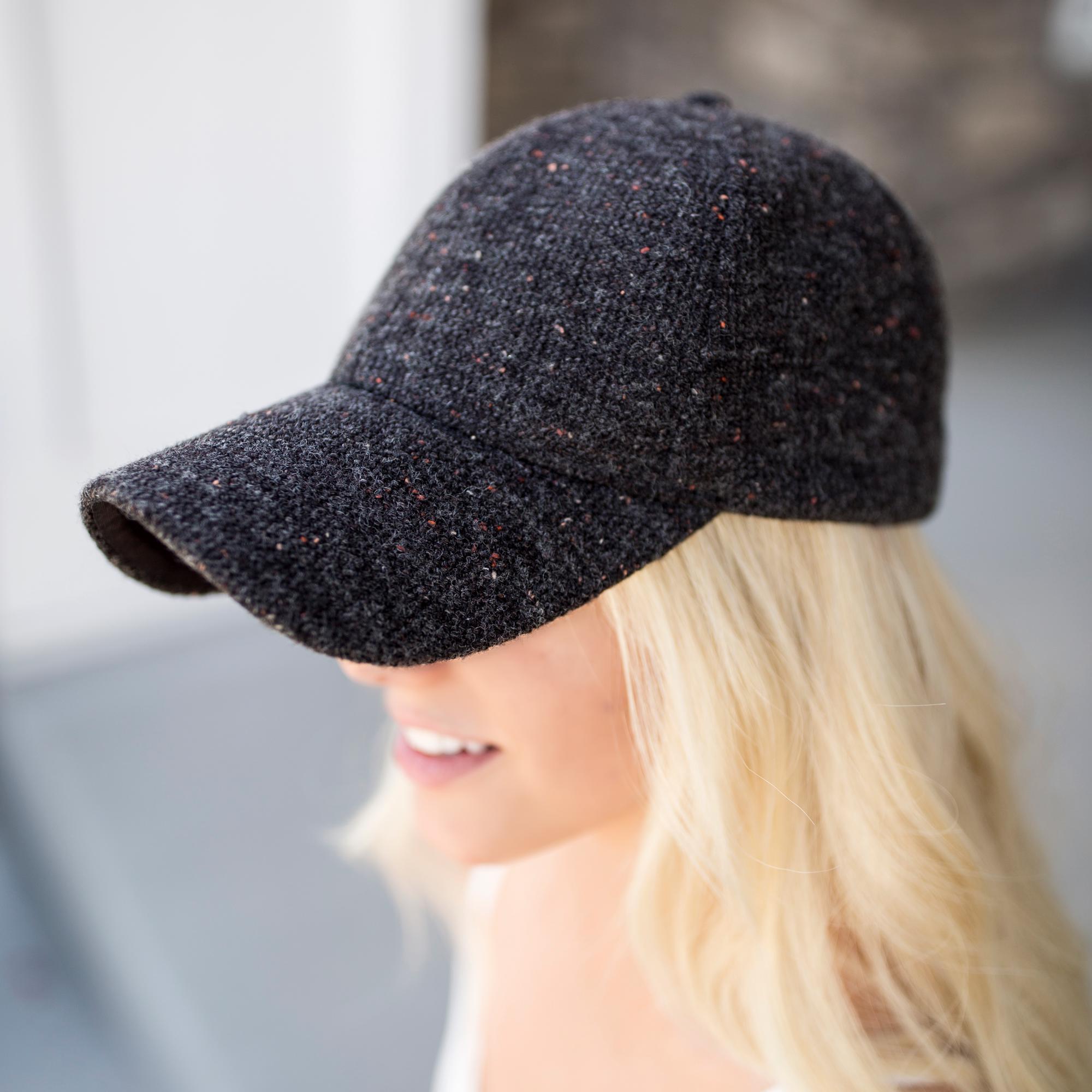 【BOHEMSEO】25SS / TWEED HUNTING CAP (BLACK) Patrol Pure Wool Harris Tweed Duty Cadet Adjustable Cap